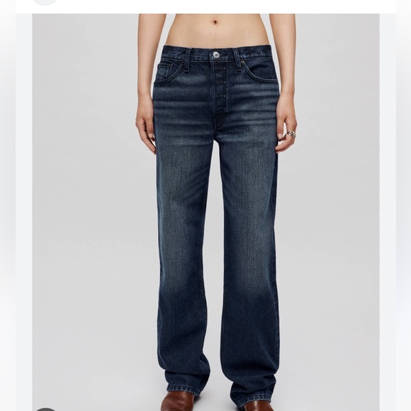 Re/Done Originals Loose Long Jeans Midnight Mid Rise Baggy Slouched Sz 29 NWT - Picture 1 of 9